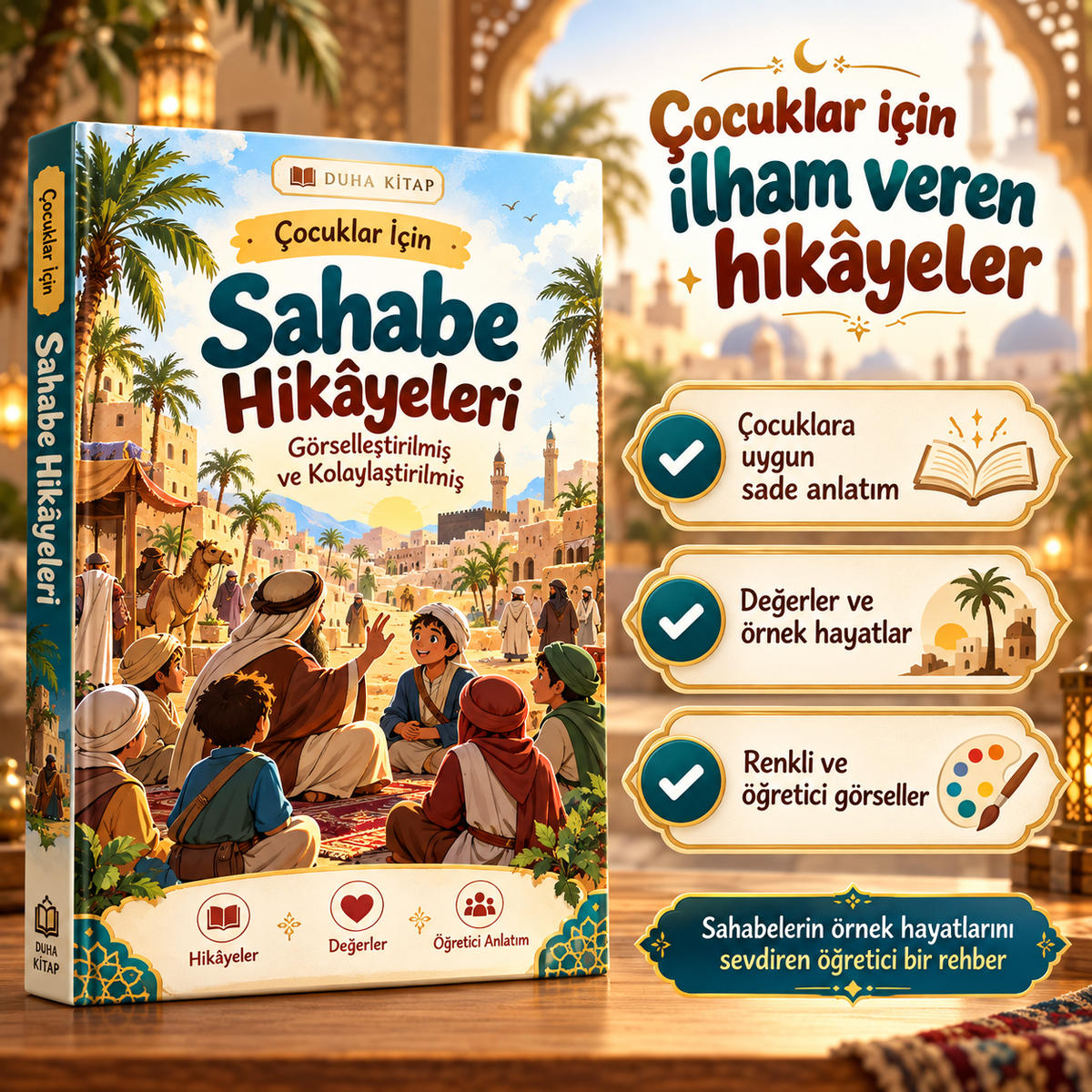 Çocuklar İçin Sahabe Hikâyeleri - Görselleştirilmiş Kolaylaştırılmış